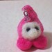 pink needle felted gnome breast cancer charm, handmade OOAK wool doll, soft toy,waldorf,pocket play people
