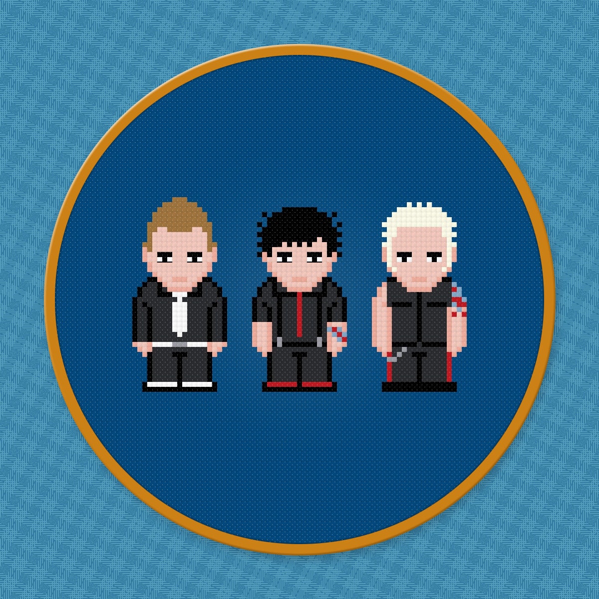 Green Day Rock Band Cross Stitch PDF Pattern Download