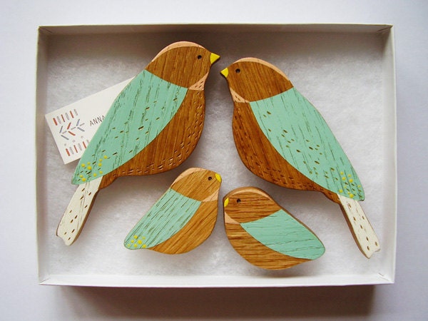 Wooden Wall birds - Family sets