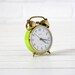 Vintage German Alarm Clock Lime Green and Gold