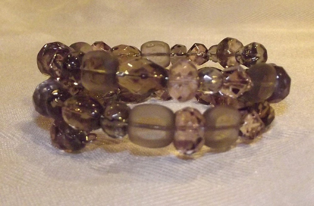 Handmade Smokey Crystal Memory Bracelet