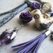Assemblage Necklace - Boho - Purple - Bird - Tassel - Leather - Flower - Vintage - Dangling - Long Charm Necklace Necklace - OOAK