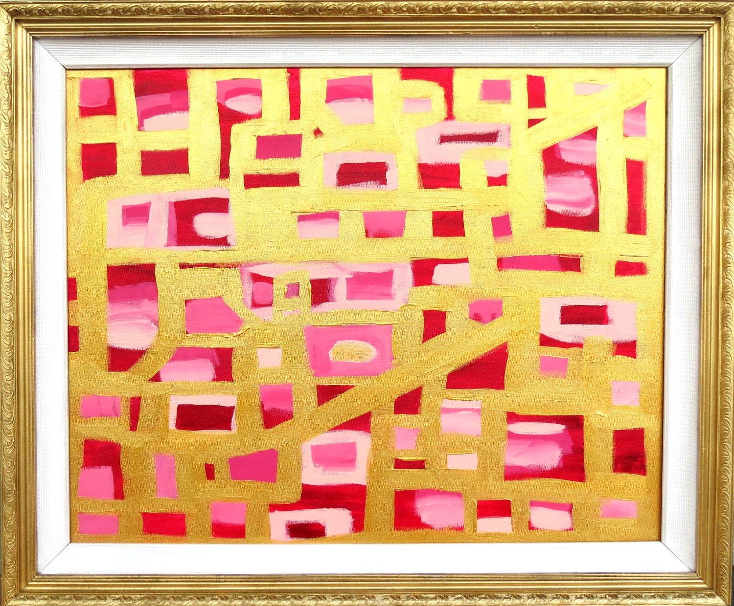 31 Rue Cambon Chanel Inspired Abstract with Gold and Pinks
