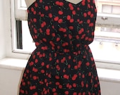 Baylis & Knight Red Cherry SUMMER Sweetheart Pin Up Rockabilly Retro Sun Dress 50's Cute