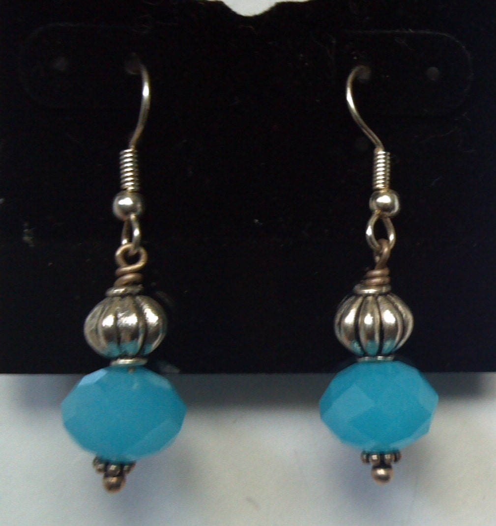 Ocean Blue Gemstone & Balinese Silver Earrings