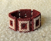 Beaded beige brown bracelet, autumn colors, fall fashion, OOAK