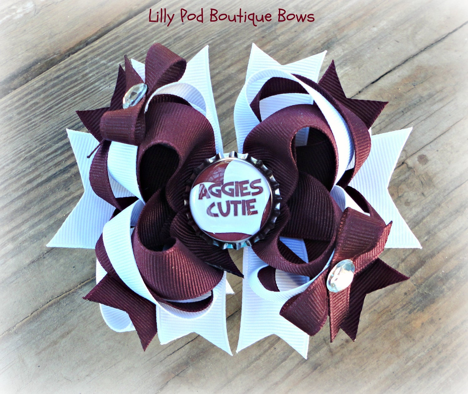 Aggies Cutie Bottle Cap Boutique Bow