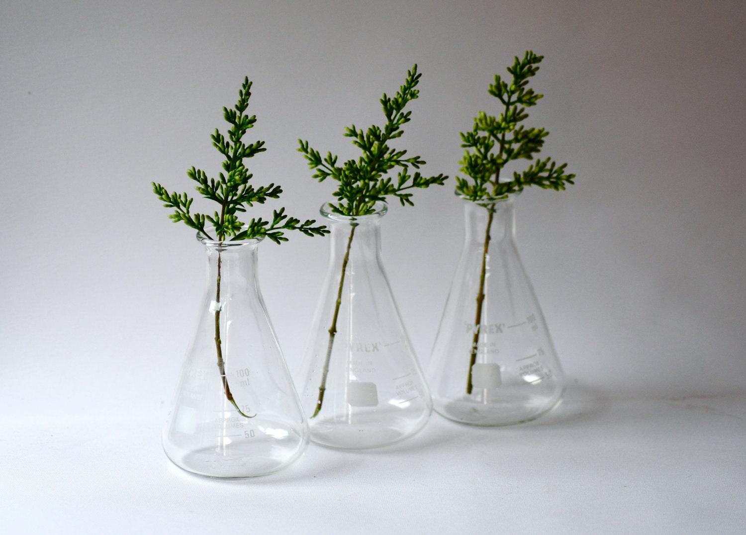 Vintage Conical Flask Pyrex retro school science glass Laboratory beaker 100ml