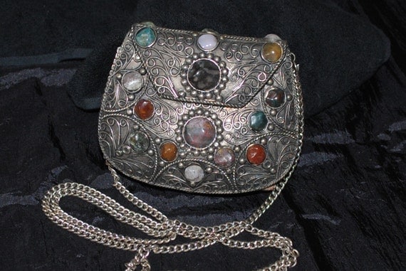 Vintage Silver Metal Evening Bag/Purse by Purpose4Everything
