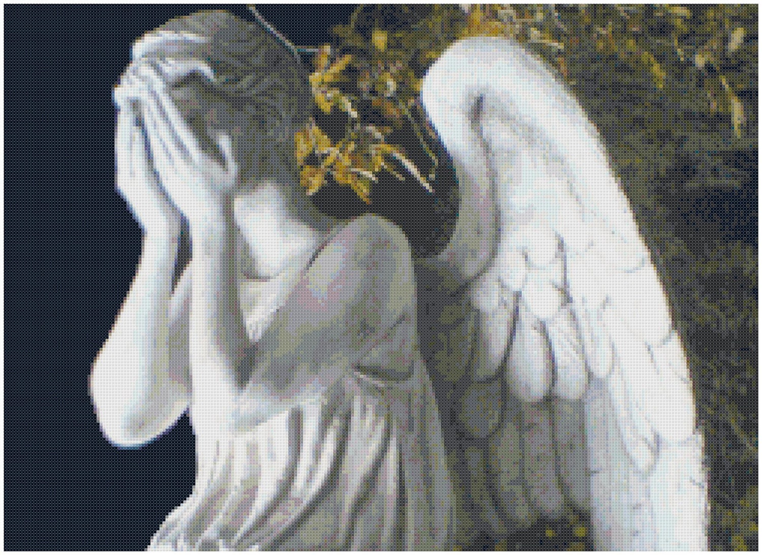Weeping Angel Doctor Who Cross Stitch Pattern