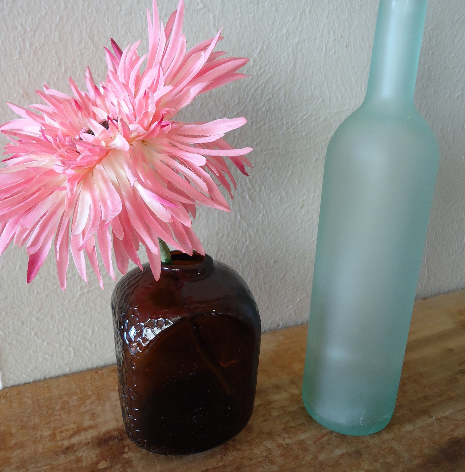Unique Cube Giraffe Vase made from Upcycled Scotch Bottle Adorable