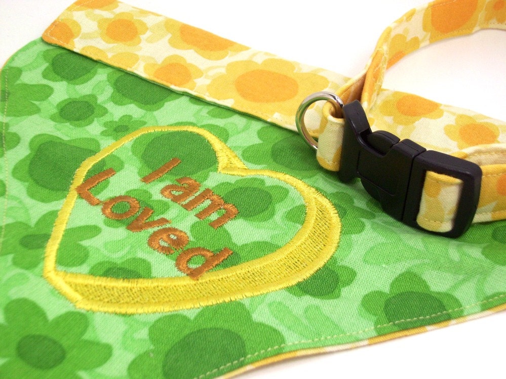 Dog Bandana Dog Accessories Dog Apparel I am Loved Dog Bandana Dog Collar for Medium Size Dog