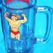 Hulk Hogan 1985 WWF HULKAMANIA Vintage Glass Mug Beer Stein Cup Titan Sports World Wrestling Federation Comic Strip Book Super Hero cartoon
