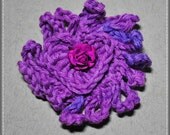 Variegated  purple crochet heart embellishment