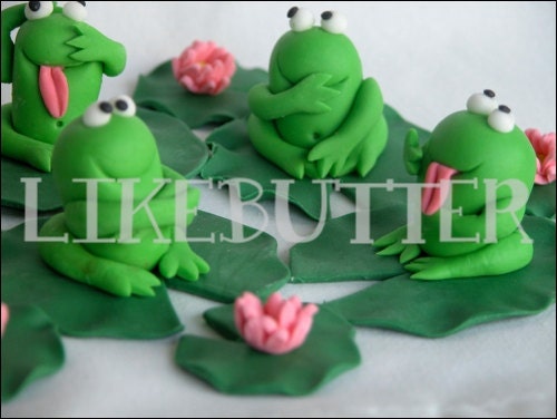 Cute and Funny Frog on Lily Pad Cupcake Toppers by LikeButter Il_170x135