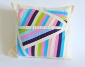 Multicolored bright pillow cover - geometric pillow - cushion cover - 16X16 inches