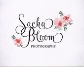 Photography Logo Hand Drawn Blooms Custom Swash Text for Photographer and Boutique