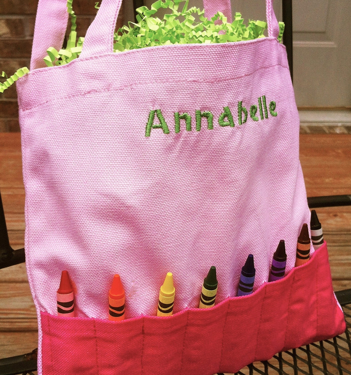 Items Similar To Personalized Crayon Tote Bag On Etsy