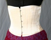 Handmade Cream Satin Steel-Boned Corset size10
