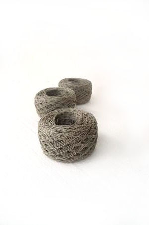 3 balls of Linen Yarn, linen thread, natural linen, linen, grey - YarnStories