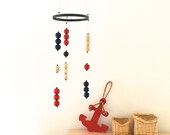 nursery mobile, crib mobile, baby mobile, baby home decor, baby room decor, abacus, nautical nursery