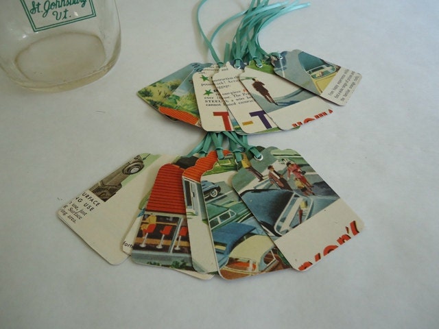 Buy gift tags and cards handmade - Handmade Gift Tags, Escort Cards, Wishing Tree Tags,  Set of (12), Green and Orange Tones