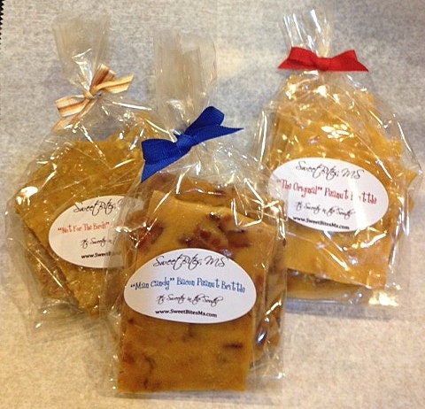 Artisan BRITTLE SAMPLER PACK - 1 lb. of our Top 3 Selling Brittles in Bacon Sunflower and Original. Sweet Crunchy Crispy Buttery Brittles
