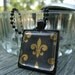 Black with Gold Fleur de Lis, Classic Glass Pendant