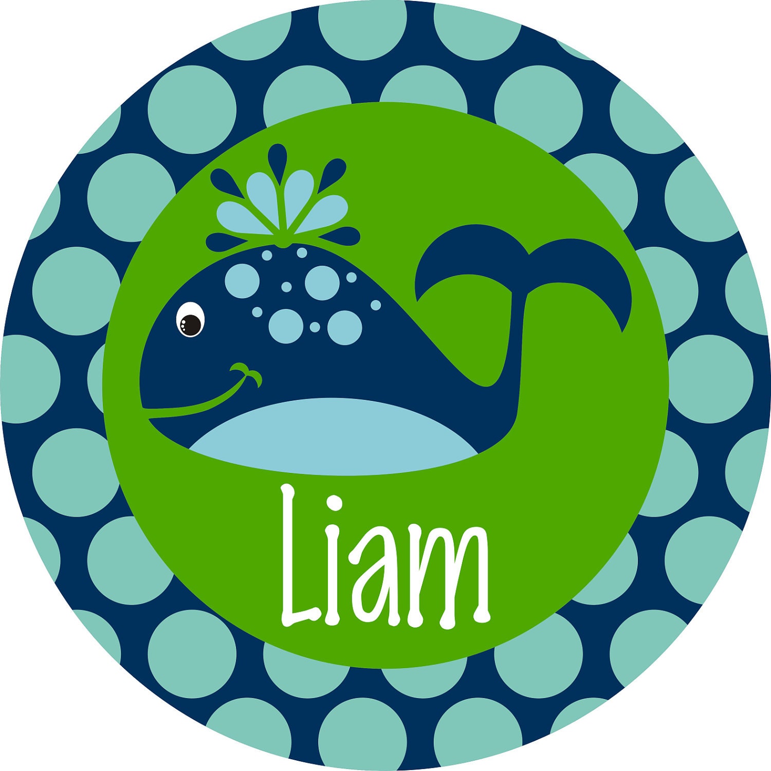Whale of a Tale-Personalized Melamine Plate