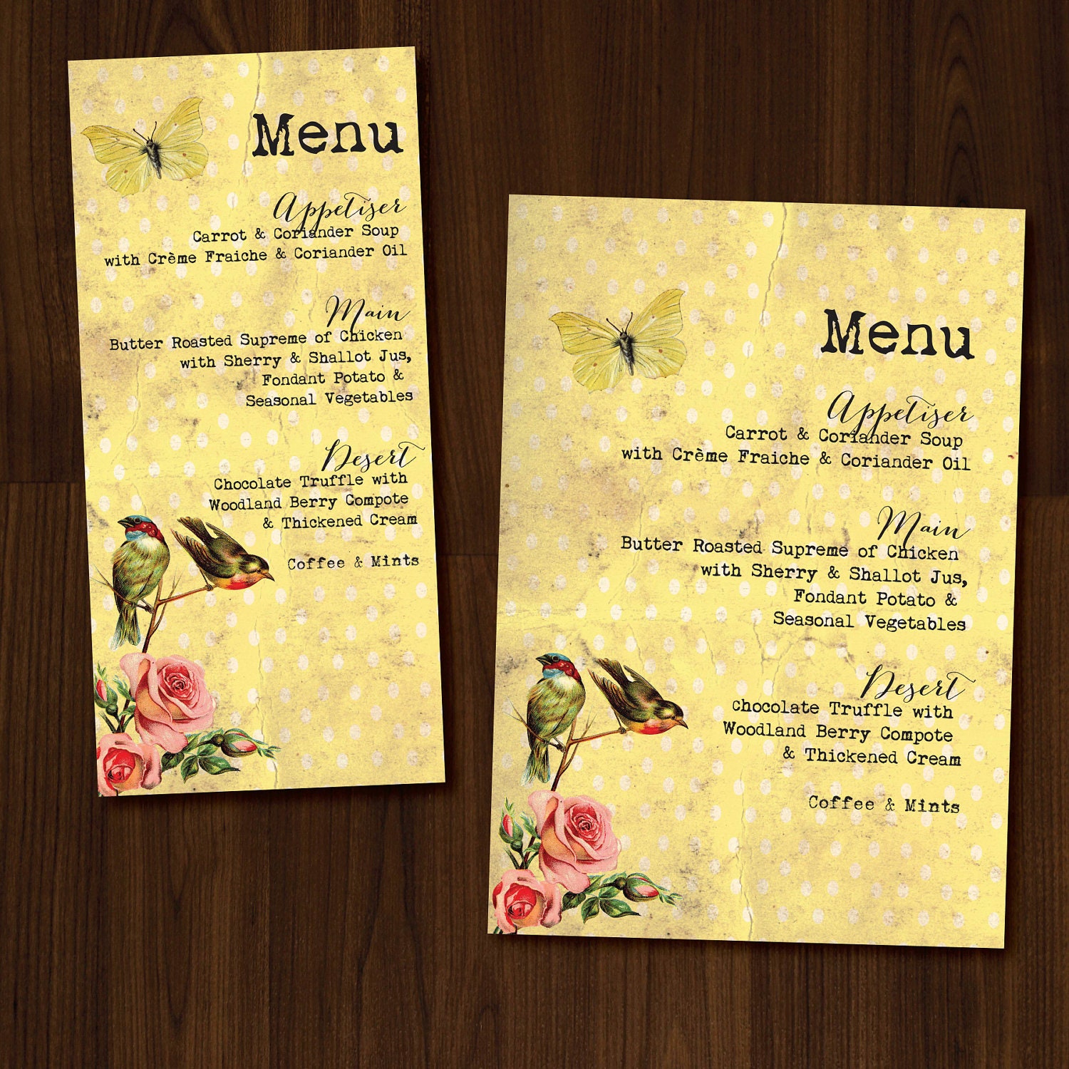 Nature inspired, Vintage, Rustic, DIY Printable Wedding Menu Il_570xn
