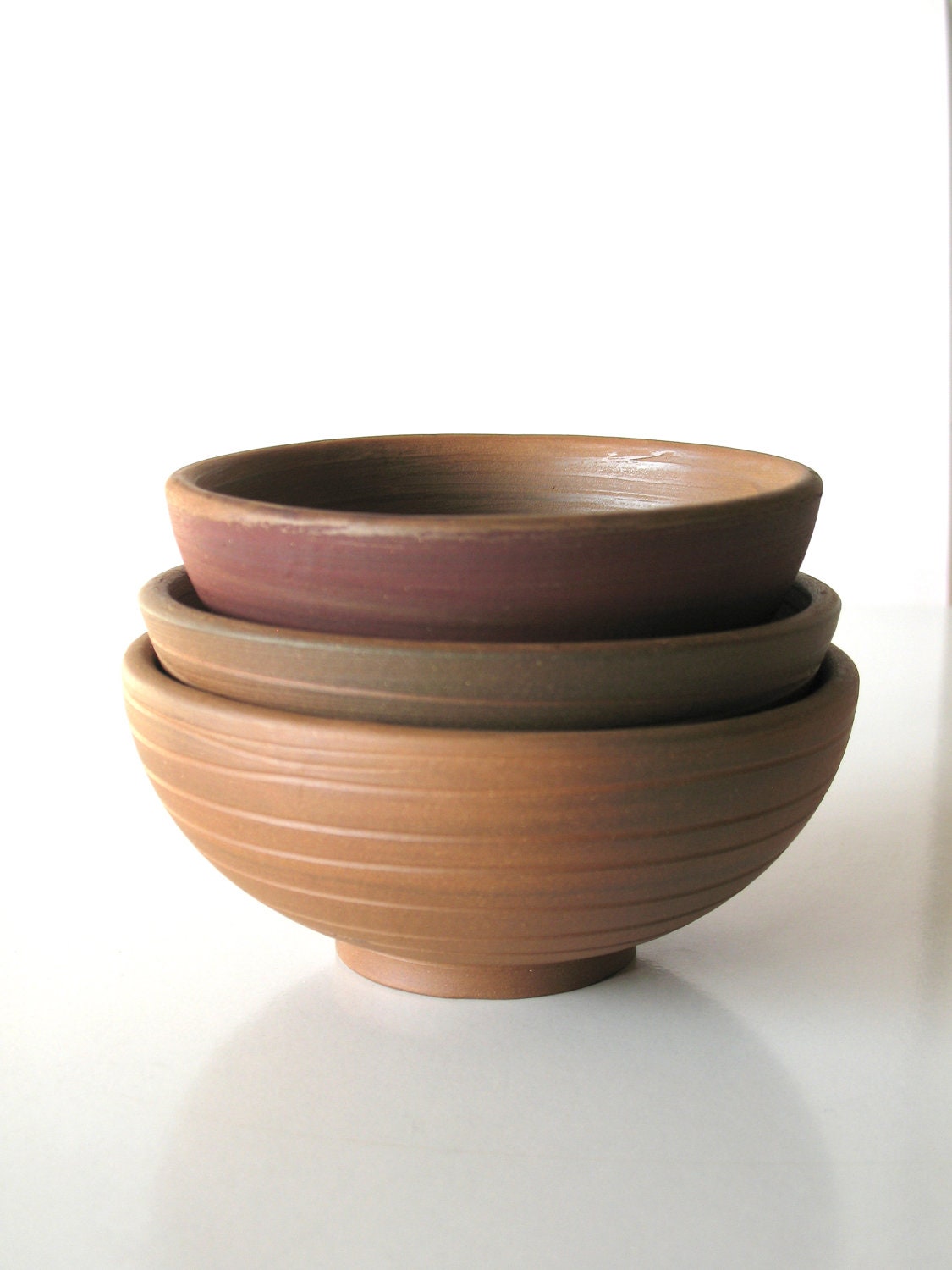 Tribal decor Wheel thrown nesting bowls Ethnic ceramics Pottery bowls Native decoration