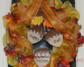 Fall Grapevine Deco Mesh Wreath