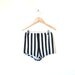 Black & White Striped High Waist Shorts