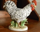 Vintage Lefton Plymouth Rock rooster figurine from the late 50s