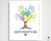 Father's Day Gift -  DIY Children's / Child's Hand Print Tree - Family Tree Art Project - Print You Own Kid Craft 8x10