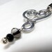 Swirl Heart Grey & Black Crystal Phone / Purse Charm