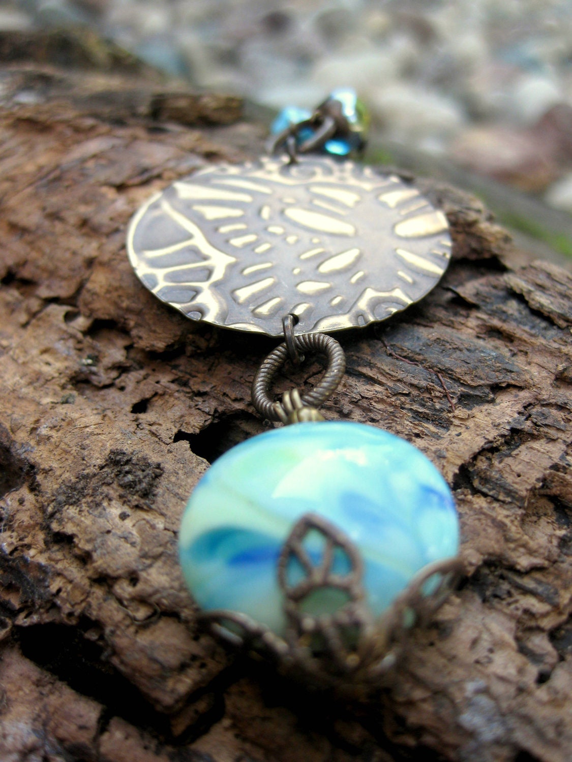 Butterfly Necklace, Blue Butterfly Beaded Necklace, Lampwork Glass Necklace, Beaded Necklace, Blue Pendant Necklace