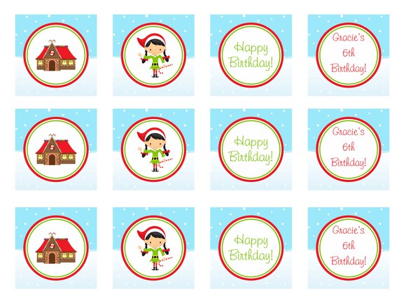 Printable Gingerbread Party Cupcake Toppers Il_570xn