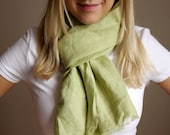 Summer linen scarf green spring gift idea light fresh /hmet/rusteam / team madcap/etsy lush
