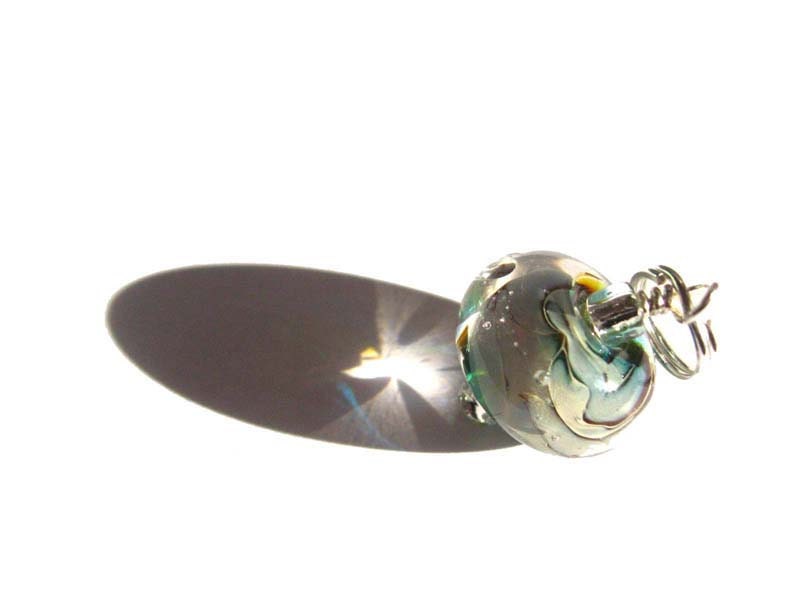 Sparkling 2 x lampwork glass dangle pendants for charm bracelet, necklace, For her, Easter gift, sterling silver wire DN288