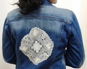 Upcycled Redesigned Denim Jacket - "Lovely"