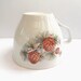 Soviet vintage porcelain cup tea mug with cone print from Soviet era 1970s.
