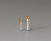 Levels of Love Little Earrings Yellow Enamel Hearts Symbolic Design For Elegant Touch