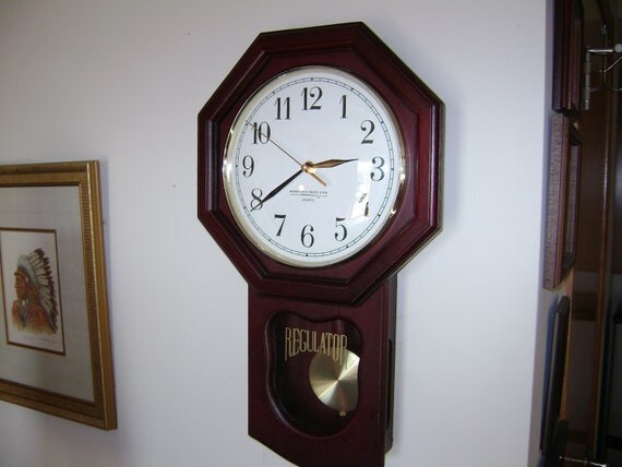 Vintage Regulator Wall Clock with Chime and Pendulum by KlockWize
