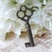 Antique Skeleton Key, Dark Rusty Aged PATINA Metal, Triple Circle Design, 1800's Victorian, 1900's Edwardian, Housewares Decor