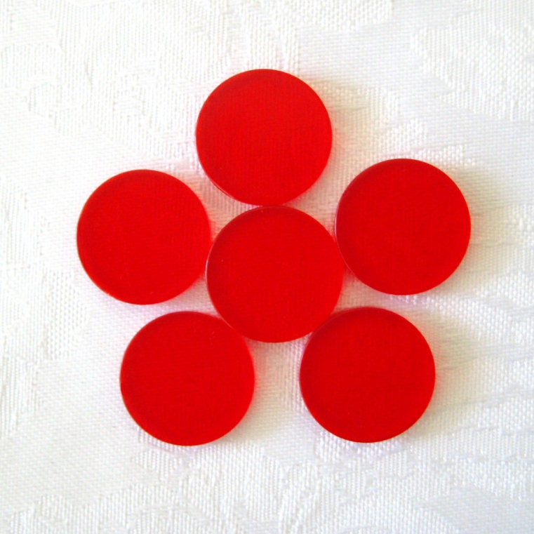 Bakelite Charms Cherry Red Juice Prystal Disc Chip 17mm x6 Rod Bits