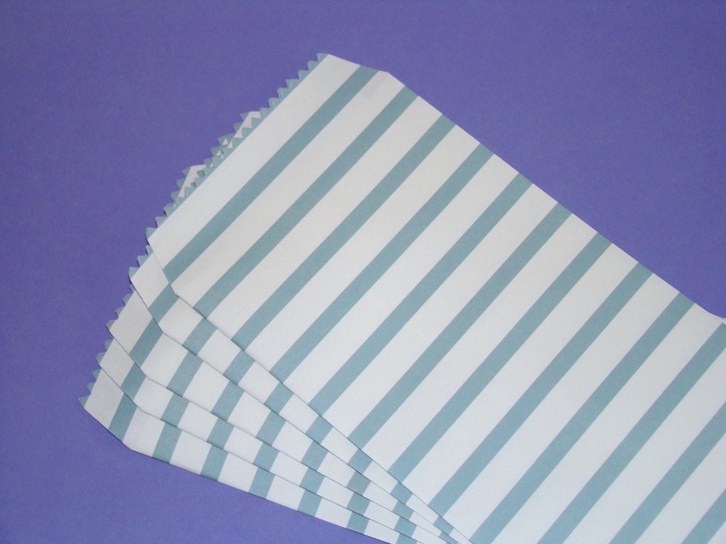 Cute Stationery Envelopes Sea Green Stripes Letter Party Favors Gift Bag Set
