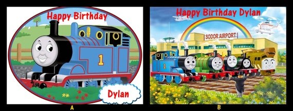 Thomas the train edible image cake topper Il_570xn