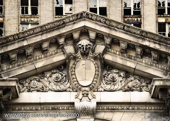 Detroit train station detail - 5x7in metallic paper print