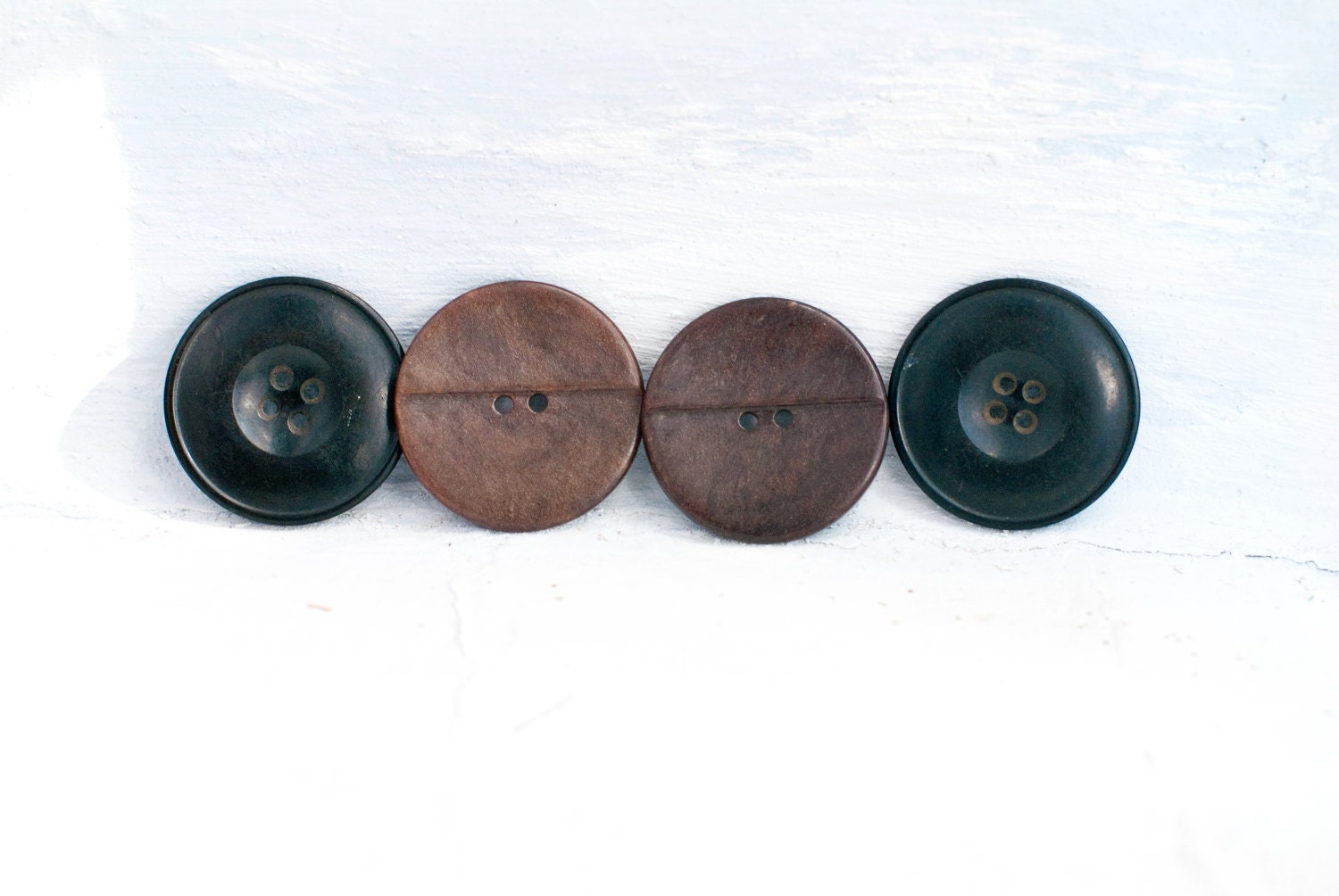 Vintage Buttons set of 4 - Old Buttons 1950s - Soviet Union USSR Collectible - Antiques Rarity - Soviet Vintage